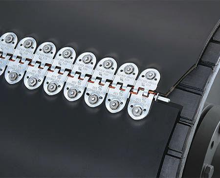 Замок для конвейерной ленты шарнирная болтовая скоба 375X series фото 3