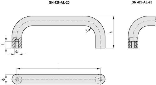 Рукоятка скоба GN 426 фото 3